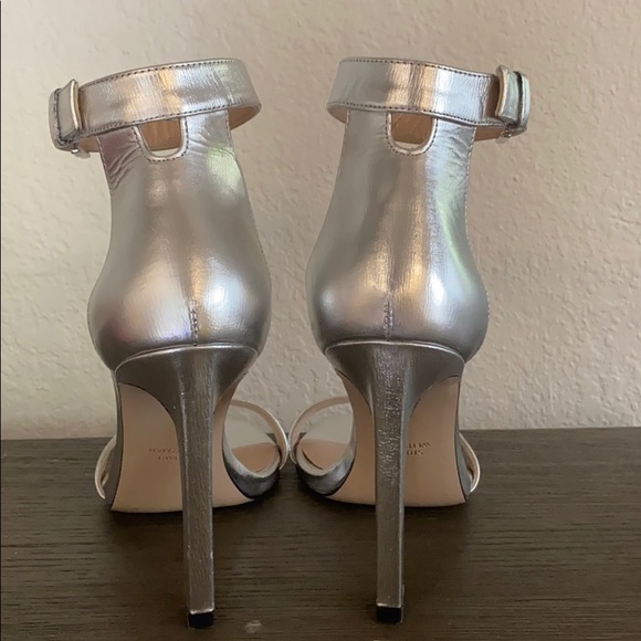 NWOT Stuart Weitzman silver heeled sandals. - Picture 3 of 5